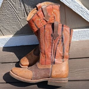 Cactus Men's Two-Tone Brown & Tan Western Work Boots